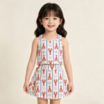 Baby Girls Bows Crayfishes Stripe Vest Top Skirt Short Yoga Active Clothes Sets