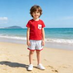 Baby Boys Strawberry Top Checked Pockets Shorts Clothes Sets