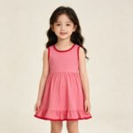 Baby Girls Casual Watermelon Red Sleeveless Ruffle Dress Cute Outfit