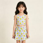 Baby Girls Bows Softballs Vests Top Skirt Short Team Yoga Active Outfit Set