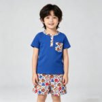 Baby Boys Button Pocket Shirt Top Baseballs Shorts Team Casual Outfit