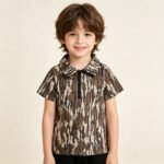 Baby Boys Casual Southern Olive Camo Short Sleeve Zipper Top