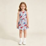 Toddler Girls 4th Of July Bows Baseball Vest Skirt Yoga Active Sets
