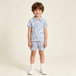 Baby Boys Southern Light Grey Camo Pocket Polo Top Shorts Sets